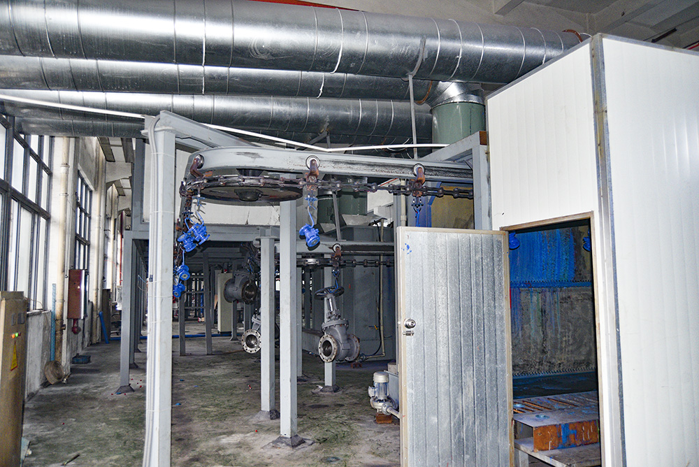 閥門噴漆自動(dòng)化車間，閥門噴漆流水線設(shè)備